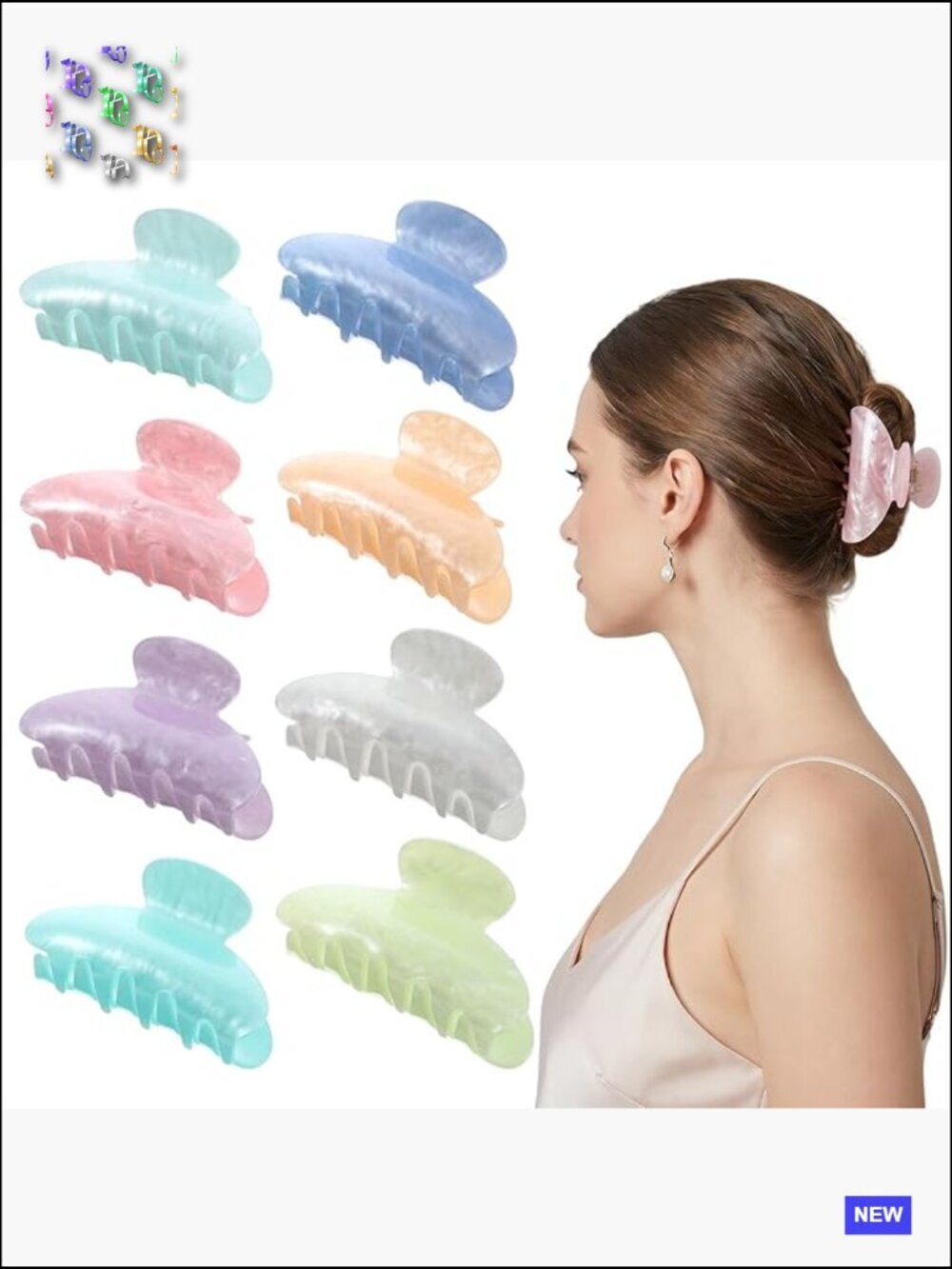 Acrylic Hair Claw Clips Trendy Non-Slip Clamps for Thick Thin Hair Chunky